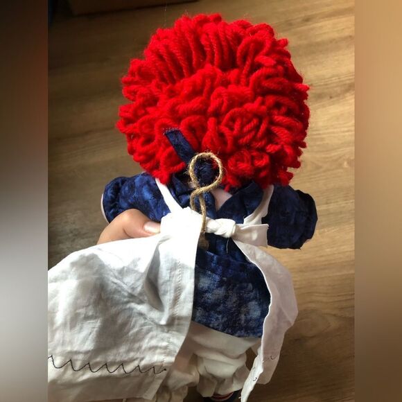 Classic Raggedy Ann Rag Doll with Red Hair and Blue Dress - Picture 3 of 3